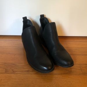 Black Faux Leather Booties